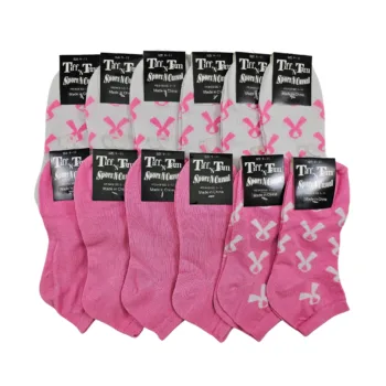 Ladies Lo Cut Cheer Sock - BCA Pink Ribbon - Pack of 12