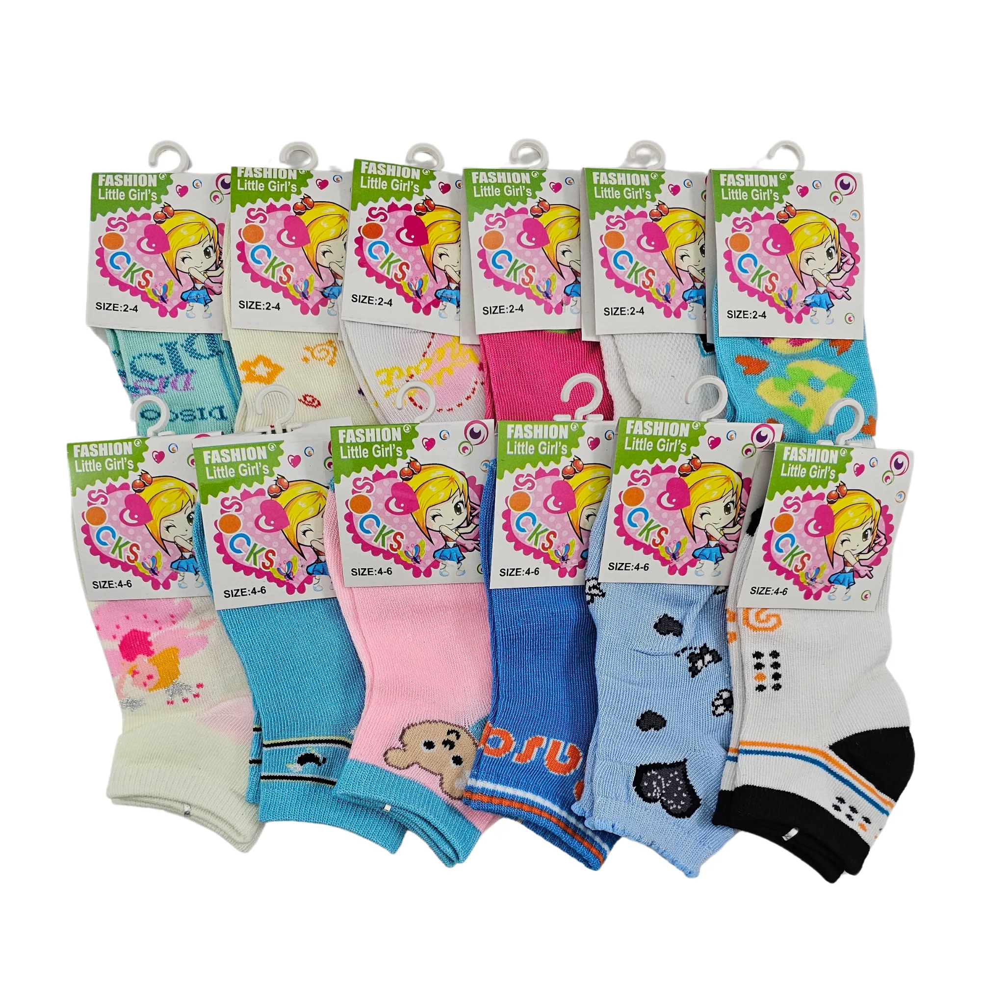 Little Girls Fashion Sock - Pack of 12
