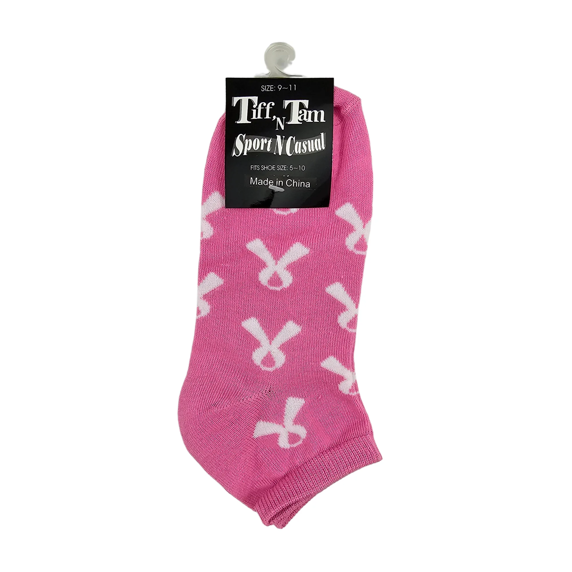 Ladies Lo Cut Cheer Sock - BCA Pink Ribbon