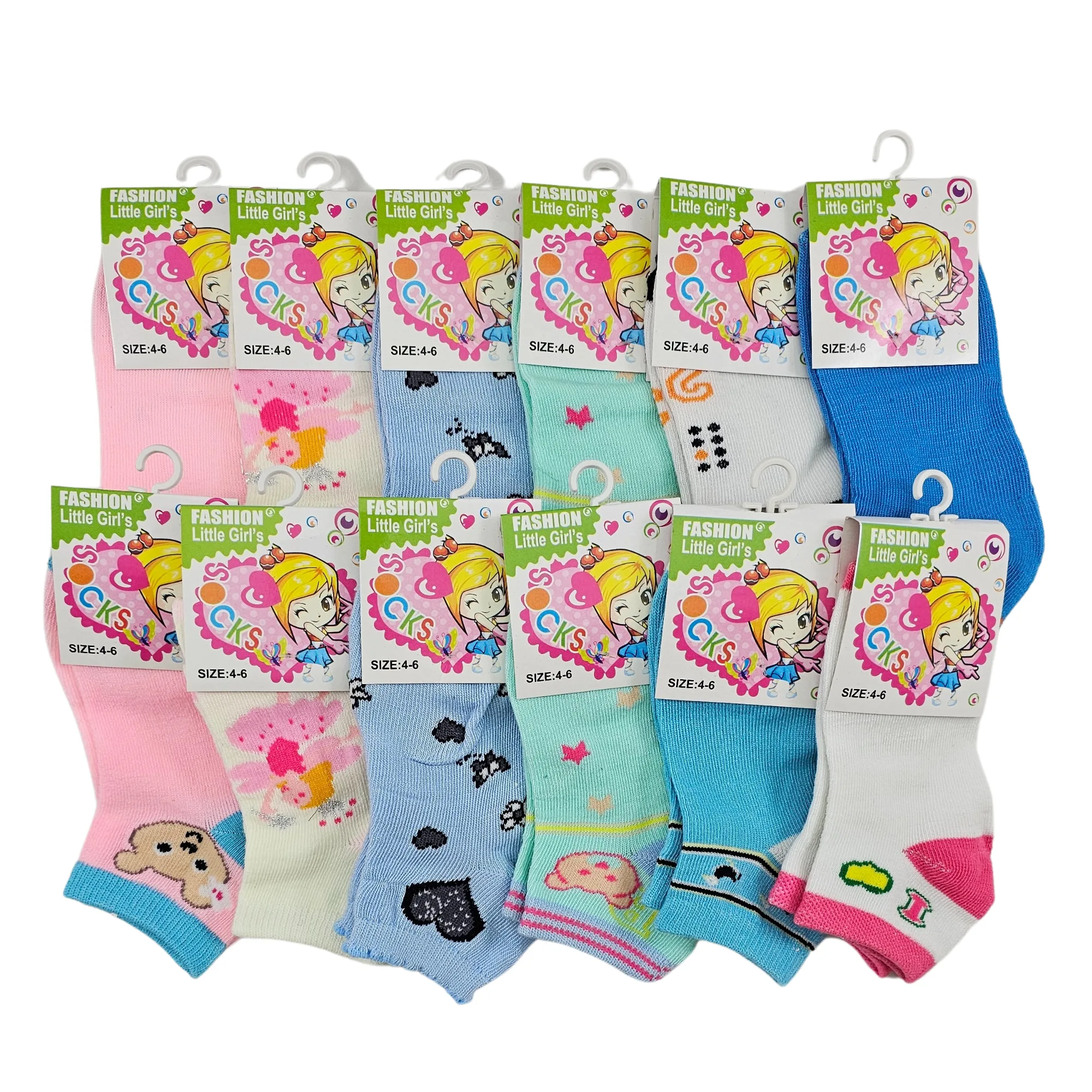 Little Girls Fashion Sock - Pack of 12