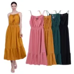 Skinny Strap with Tie Summer Sun Dresses.